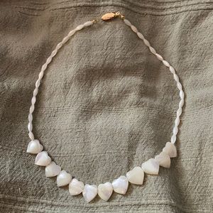Rare Vintage Holly Yashi heart shell and gold necklace